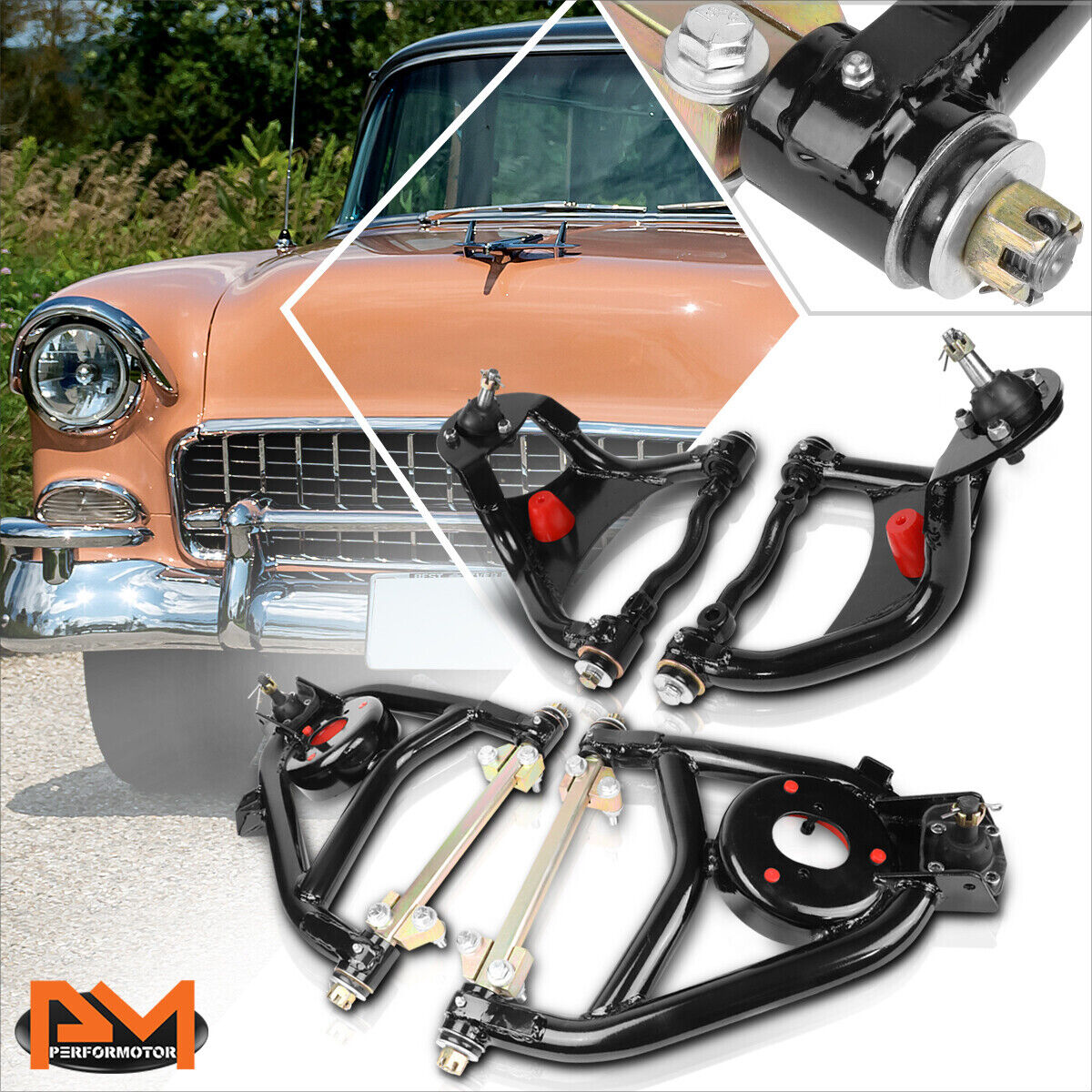 For 55-57 Chevy One-Fifty Two-Ten Series/Bel Air Front Upper+Lower Control Arms