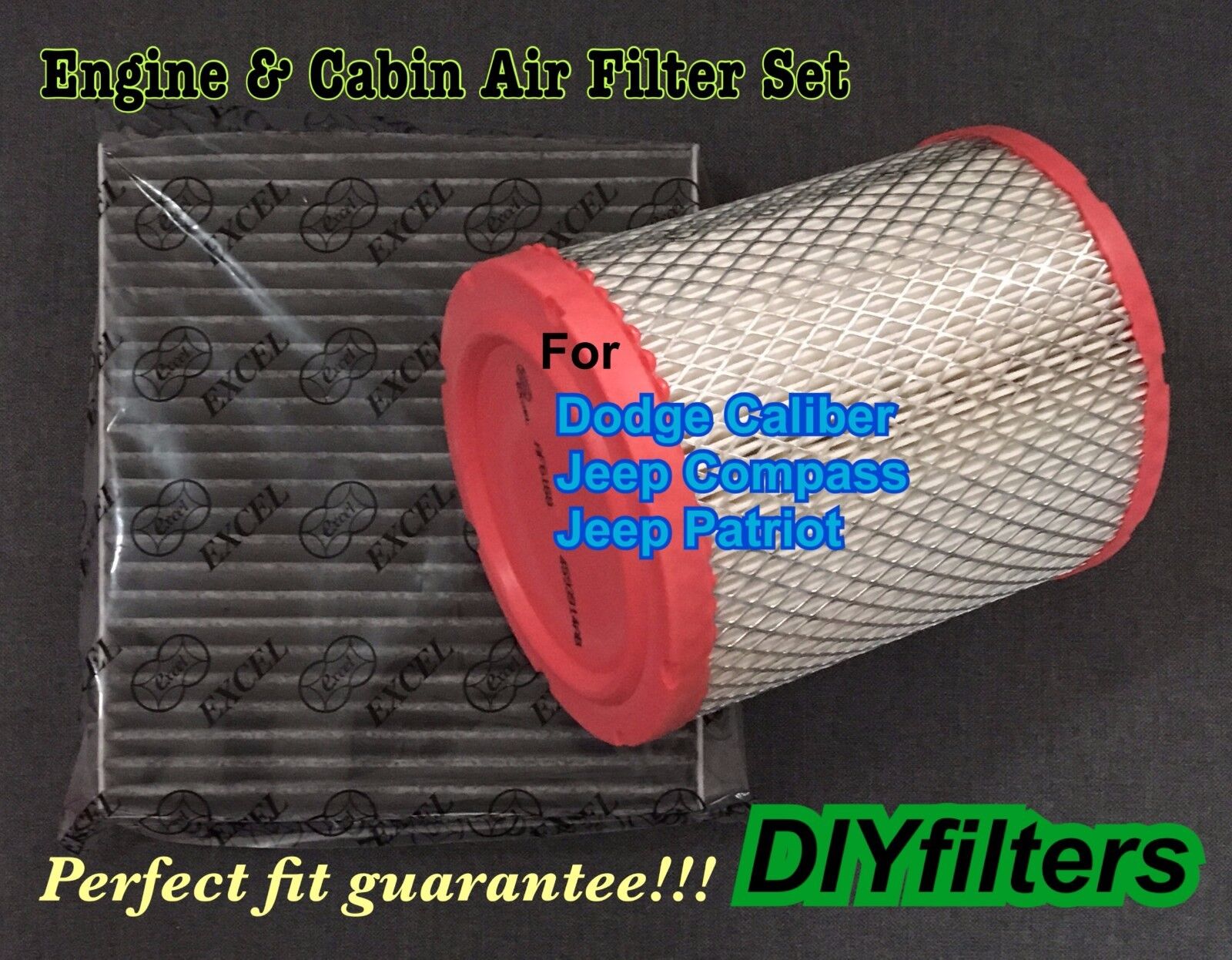 Engine&Carbonized Cabin Air Filter For DODGE Caliber 11-16 Compass & Patriot