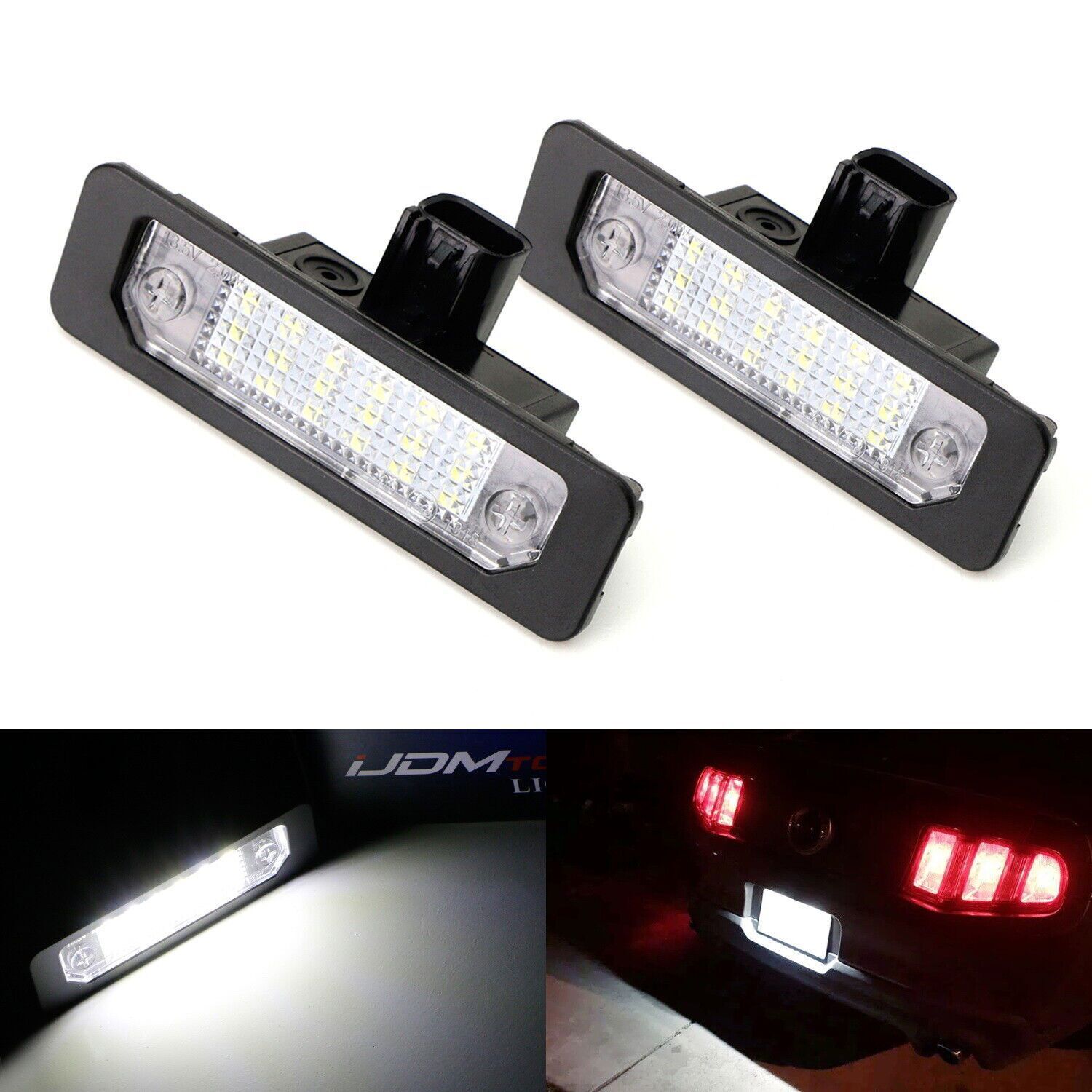 2PCS License Plate Light LED Lamp For Ford Flex Taurus Mustang Focus Edge 6000K