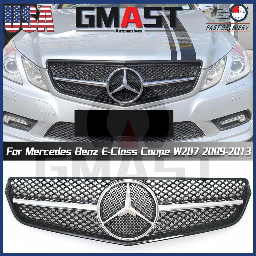 For Benz E-Class Coupe A207 C207 09-13 E350 Chrome Black AMG Style Grille W/Star