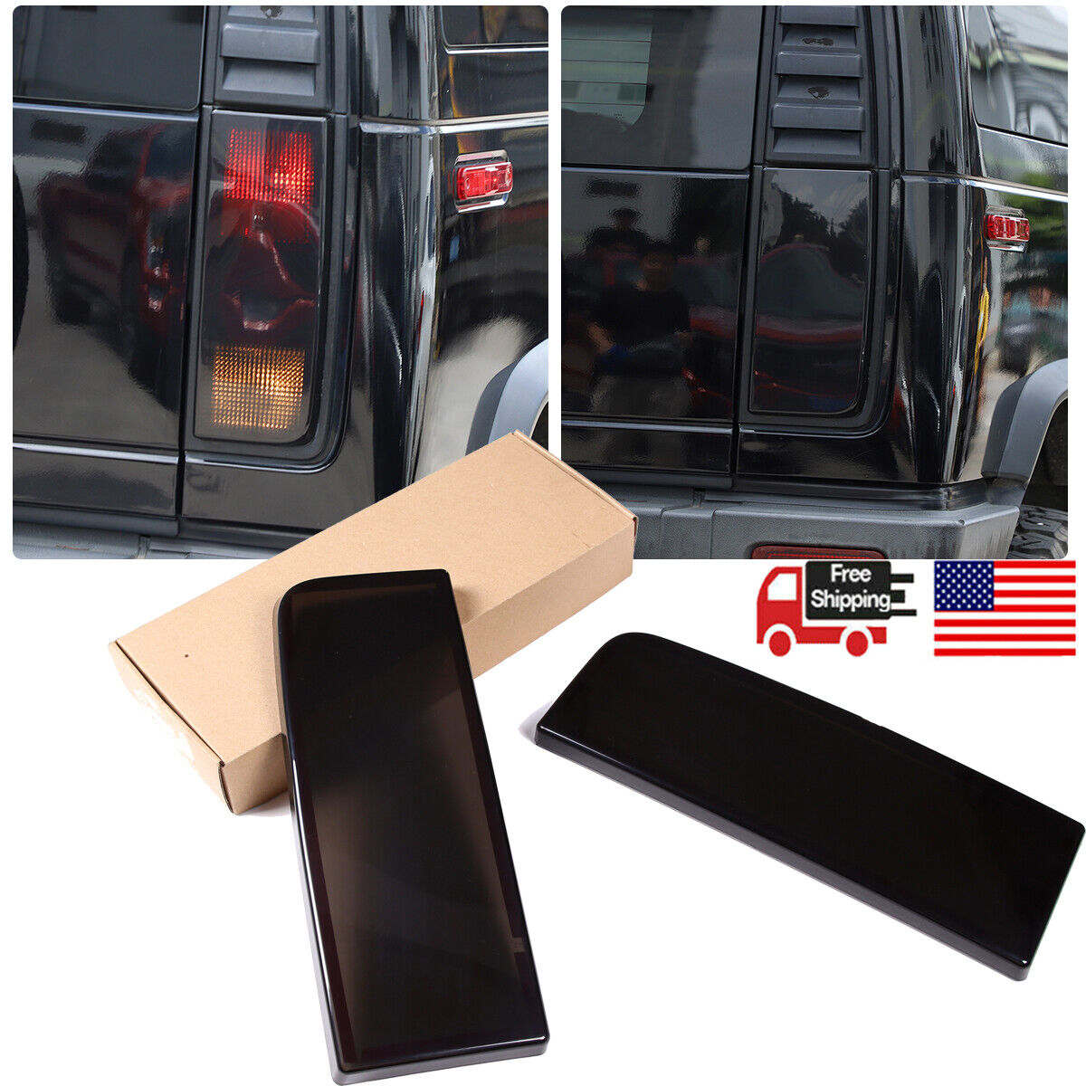 Fit For Hummer H2 Smoked Blackout Tail Light Covers 2003-2009 SUV