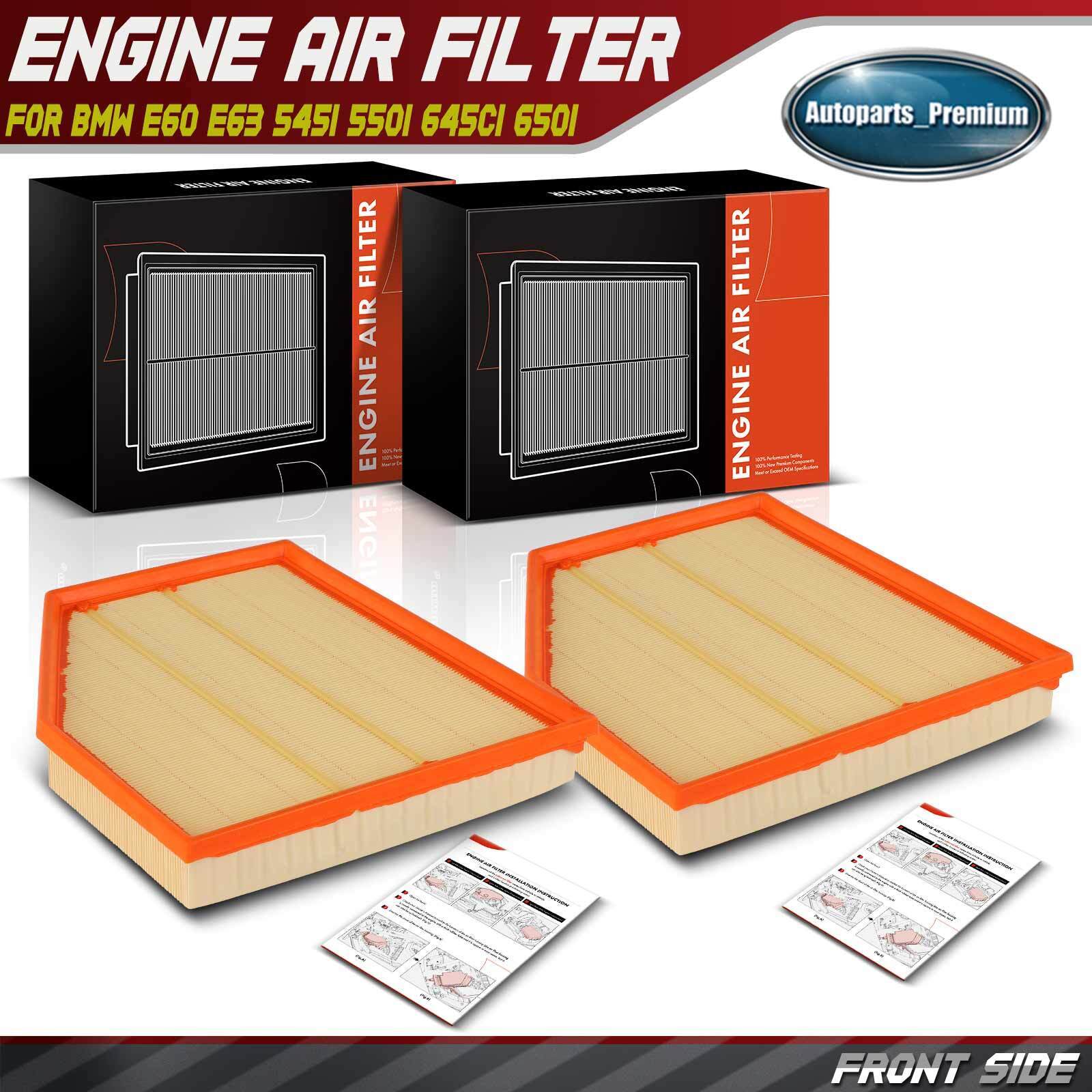 2x Engine Air Filter for BMW E60 E63 545i 550i 645Ci 650i 4.4L 4.8L 13717521023