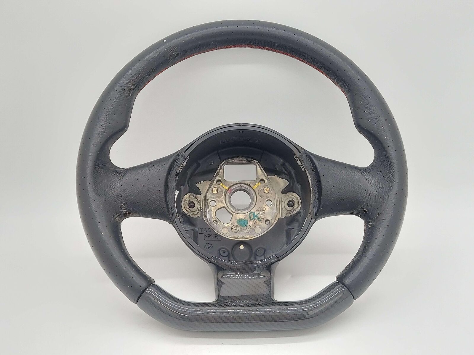 13 Lamborghini Gallardo Flat Bottom Carbon Steering Wheel w/ Red Stitching *Note
