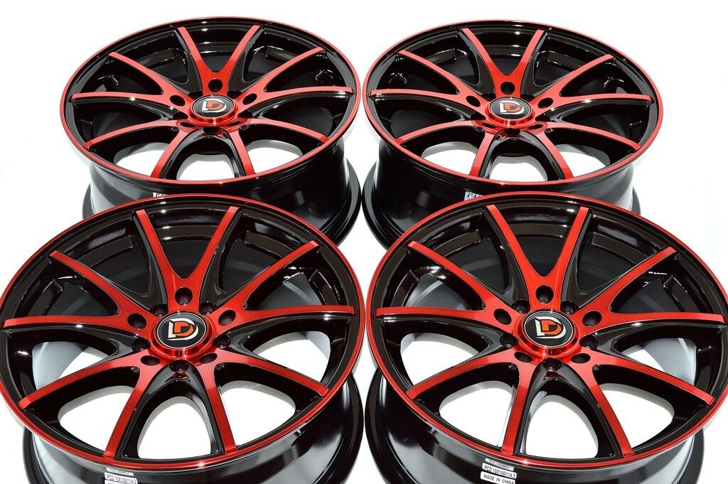 16 red Wheels Rims Camry Civic HRV Vibe Fusion Neon Avenger Accord 5x100 5x114.3