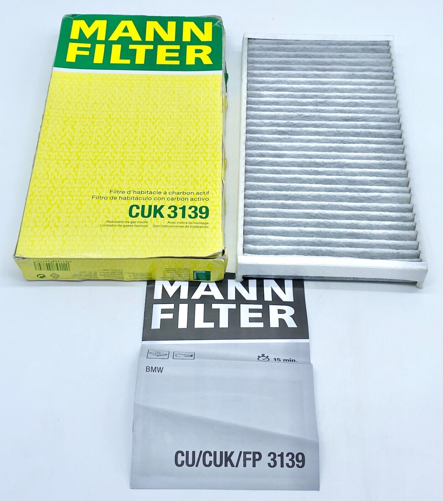 MANN Charcoal Cabin Air Filter CUK3139 For BMW 528i 528xi 530i 650i M5 L6 V8 V10