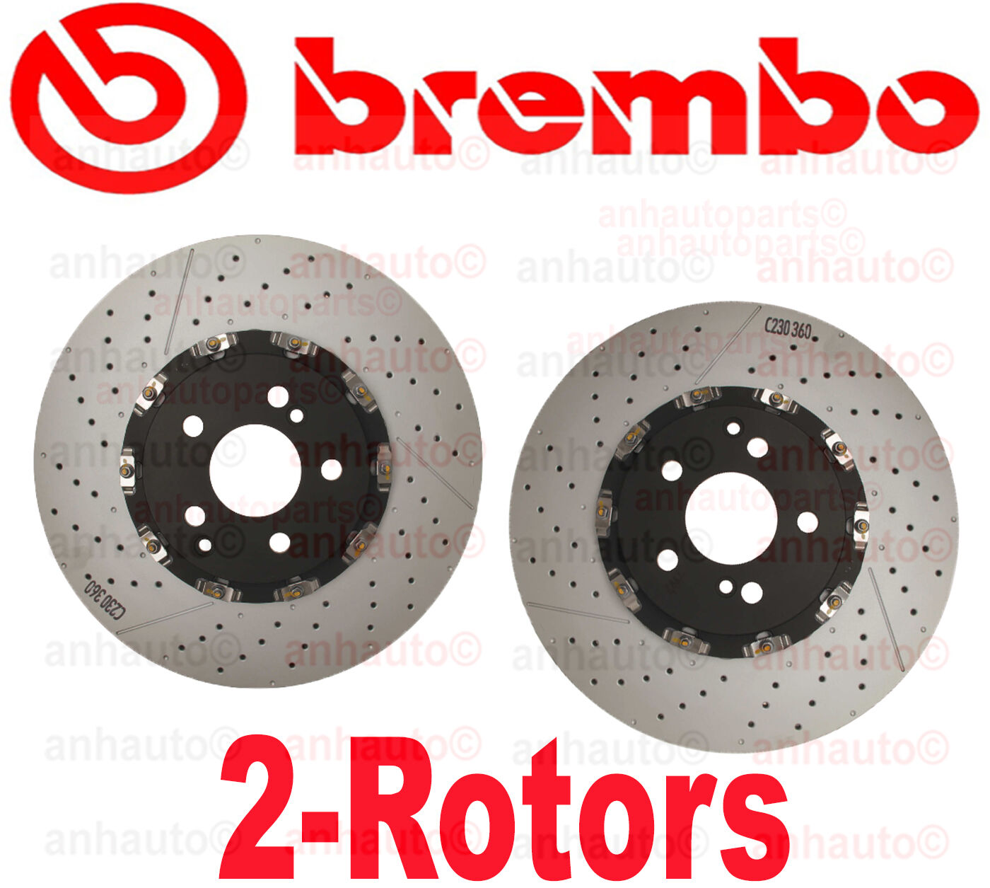 Set of 2  Brembo Front Brake Rotor Mercedes C63 CLK63 E63 SL55  AMG  