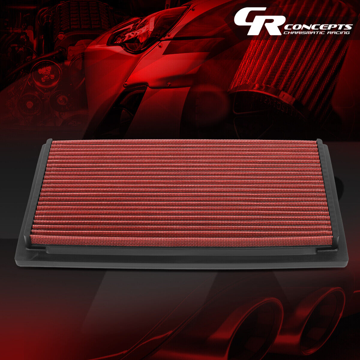 PERFORMANCE RED INTAKE PANEL AIR FILTER FOR 1988-1998 100 A6 S4 S6 VW GOLF JETTA