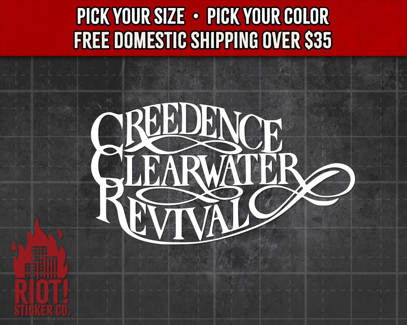 Creedence Clearwater Revival Decal for Car for Laptop Classic Rock