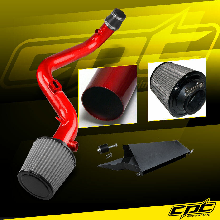 For 10-13 Golf GTi TSI MK6 2.0T 2.0L Red Cold Air Intake + Stainless Filter