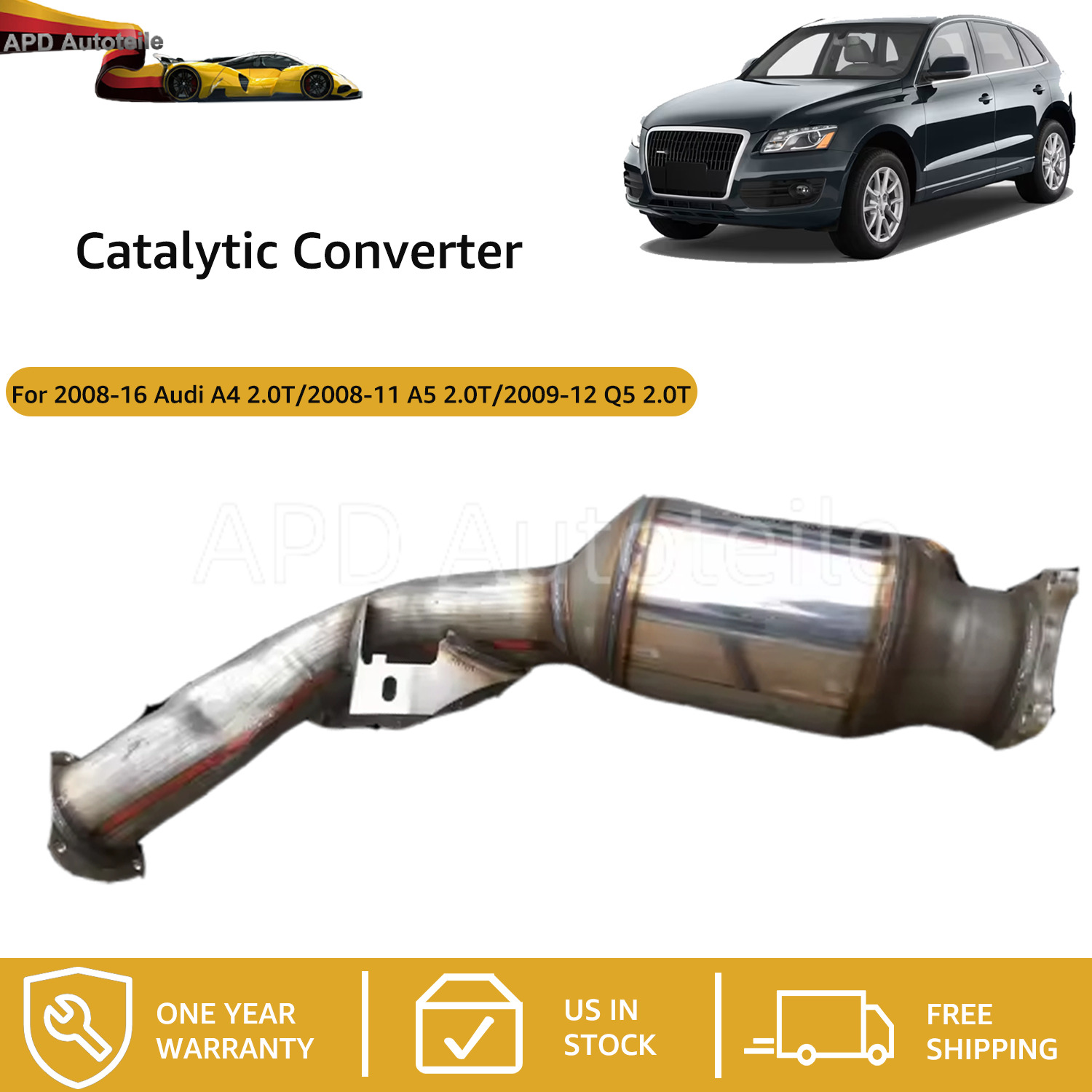 Catalytic Converter For 2008-16 Audi A4 2.0T/ 2008-11 A5 2.0T/ 2009-12 Q5 2.0T
