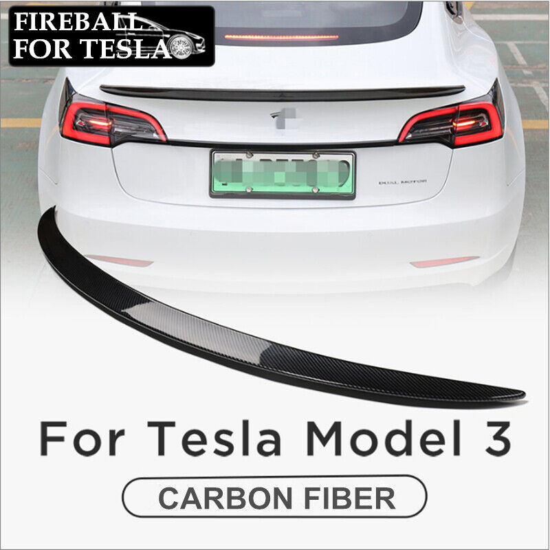 Tail Wing Rear Spoiler Trunk Wings Carbon Fiber Style For Tesla Model 3 2017-19