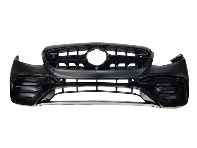 For 16-18 Mercedes W213 E Class, E63 AMG Style Black Trim Front Bumper With PDC
