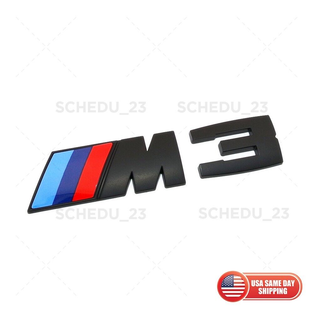E90 E91 E92 Matte Black M3 Emblem Badge Sticker Car Rear Trunk OEM ABS M Series