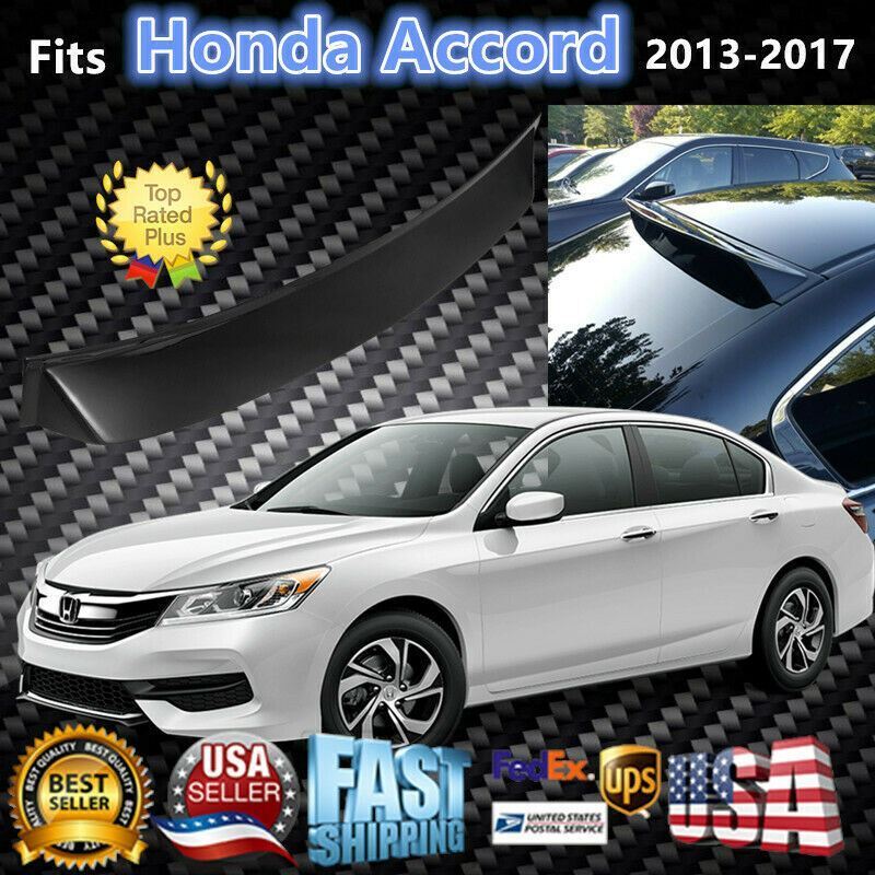 Fits Honda Accord 2013-2017 Glossy Black Rear Window Roof Spoiler Visor Wing