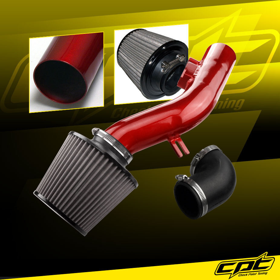 For 08-10 Pontiac G6 2.4L w/o Air Pump Red Cold Air Intake + Stainless Filter