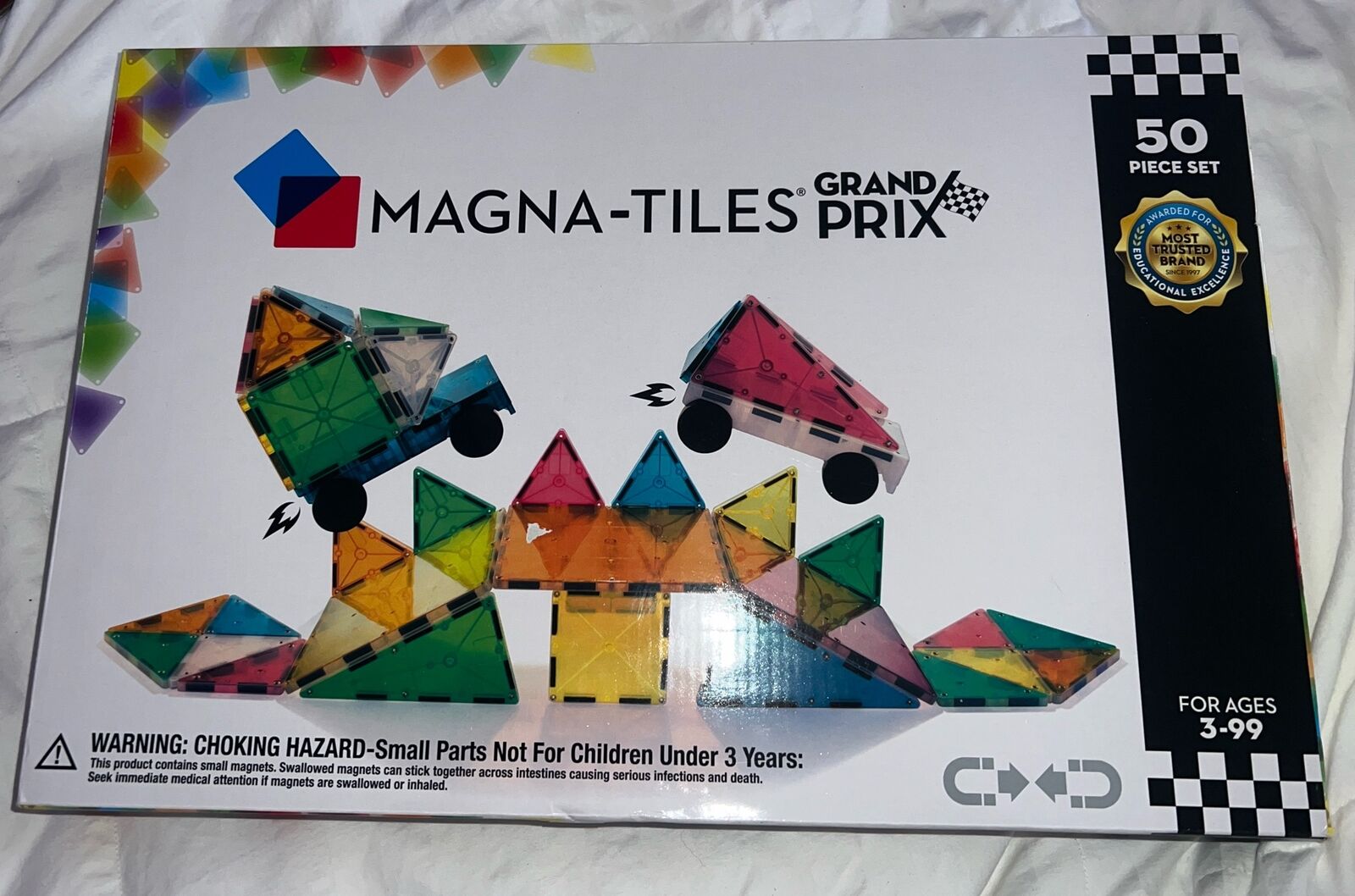 The Original 3D MAGNA-TILES -Frost Color- 50 Pcs. GRAND PRIX-Building Tiles 