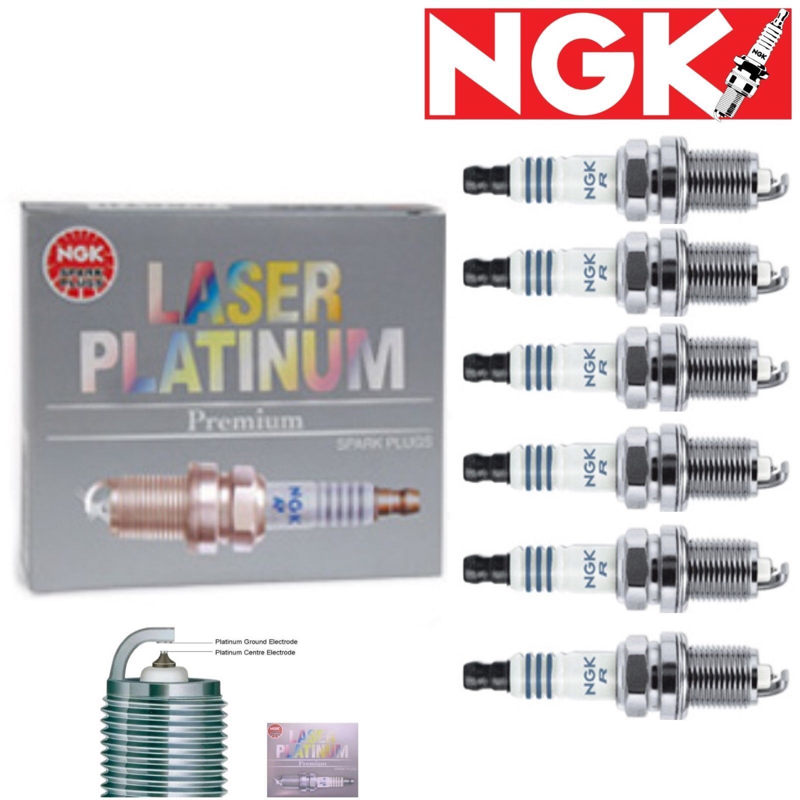 6 Pack NGK Laser Platinum Spark Plugs 1997-1999 Mitsubishi 3000GT 6G72-T
