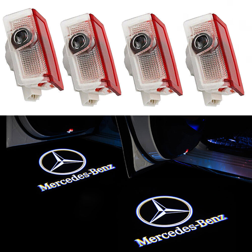 4Pcs Car Logo Door Light Welcome Light for Mercedes Benz W205 W213 W222 GLC
