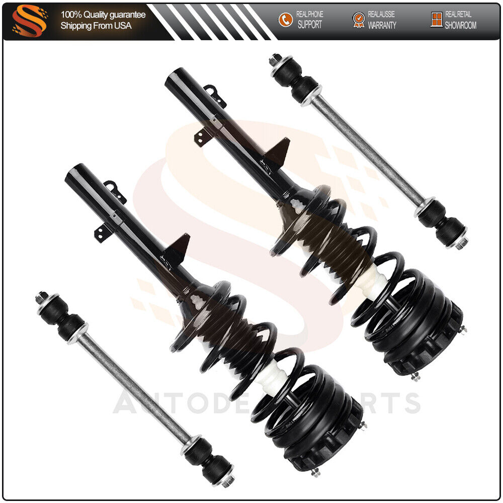 For Ford Taurus Mercury Sable 4pc Rear Complete Strut Assembly + Sway Bar Links