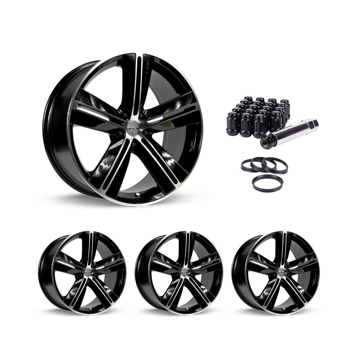 Wheel Rims Set with Black Lug Nuts Kit for 90-01 Chevrolet Lumina P812648 17 inc