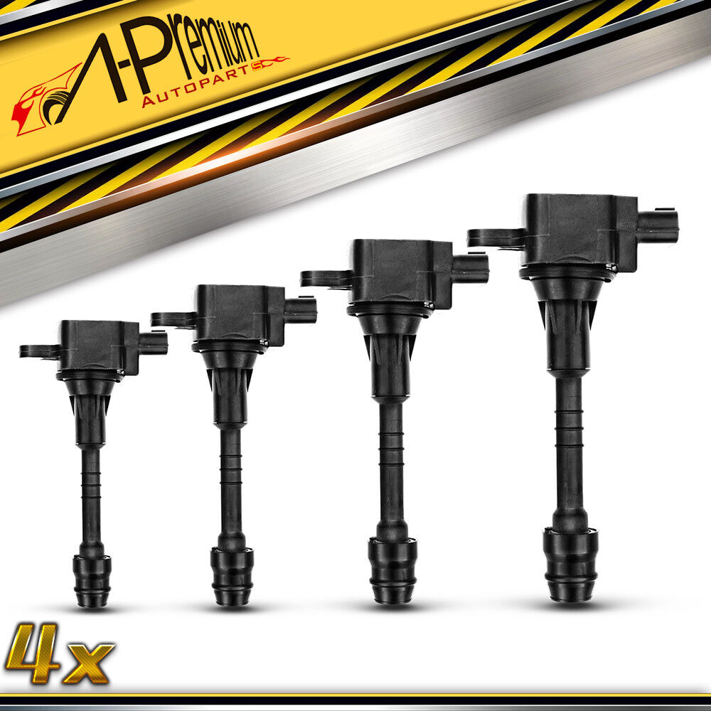 4PCS Ignition Coils Pack for Nissan Sentra Almera 01-06 1.8L QG18DE C1397 UF-351