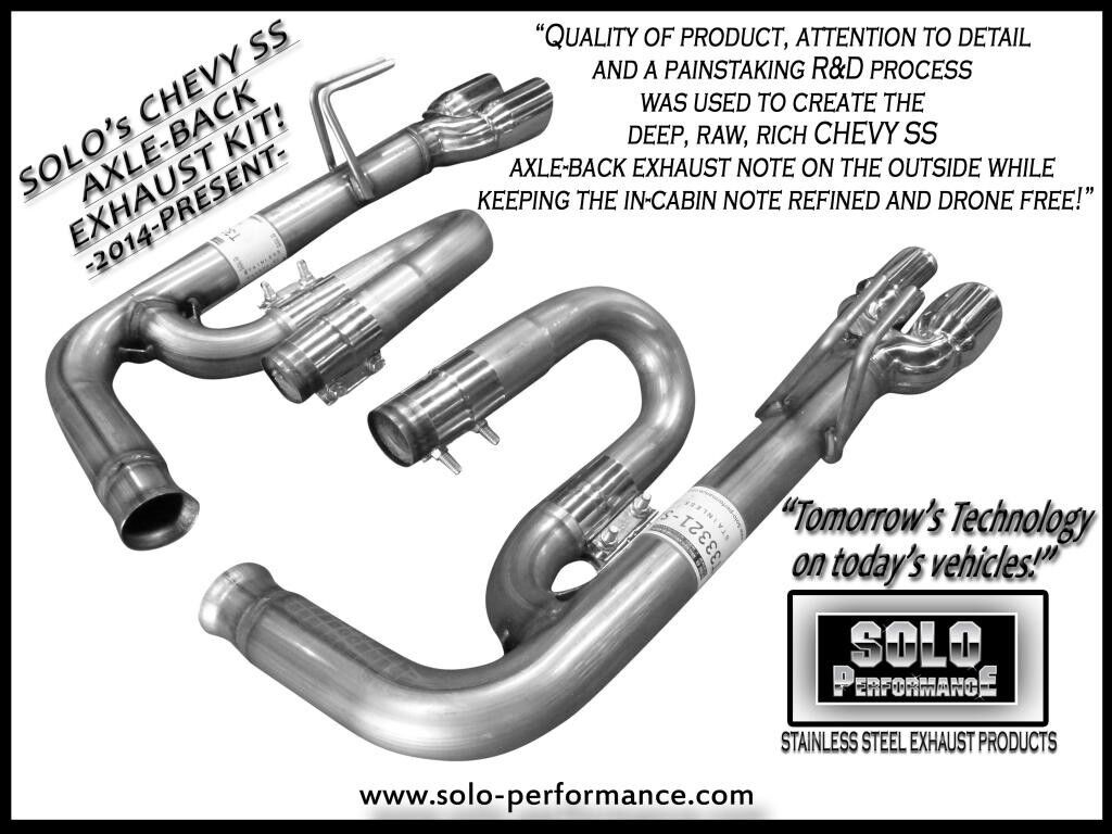 Solo Performance Axle Back Exhaust for Chevrolet SS Raw american Muscle