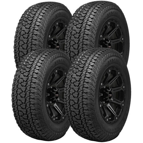 (QTY 4) P245/75R16 Kumho Road Venture AT51 109T SL Black Wall Tires