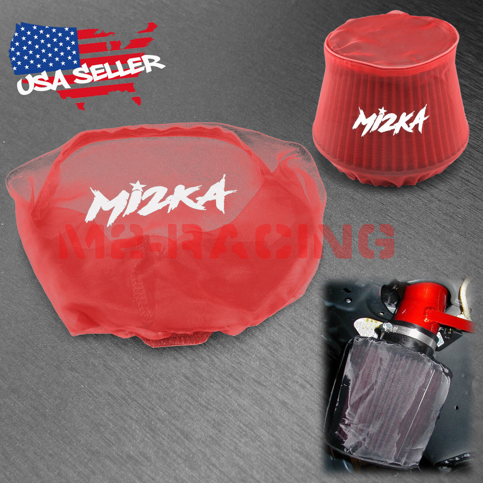 Red Engine Air Intake Pre Filter Cone Conical Filter Cover Ram Pickup