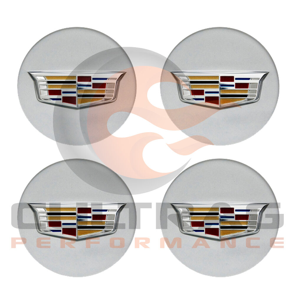2016-2018 Cadillac ATS-V GM Silver Center Cap Multicolor Logo Set Of 4 19351813