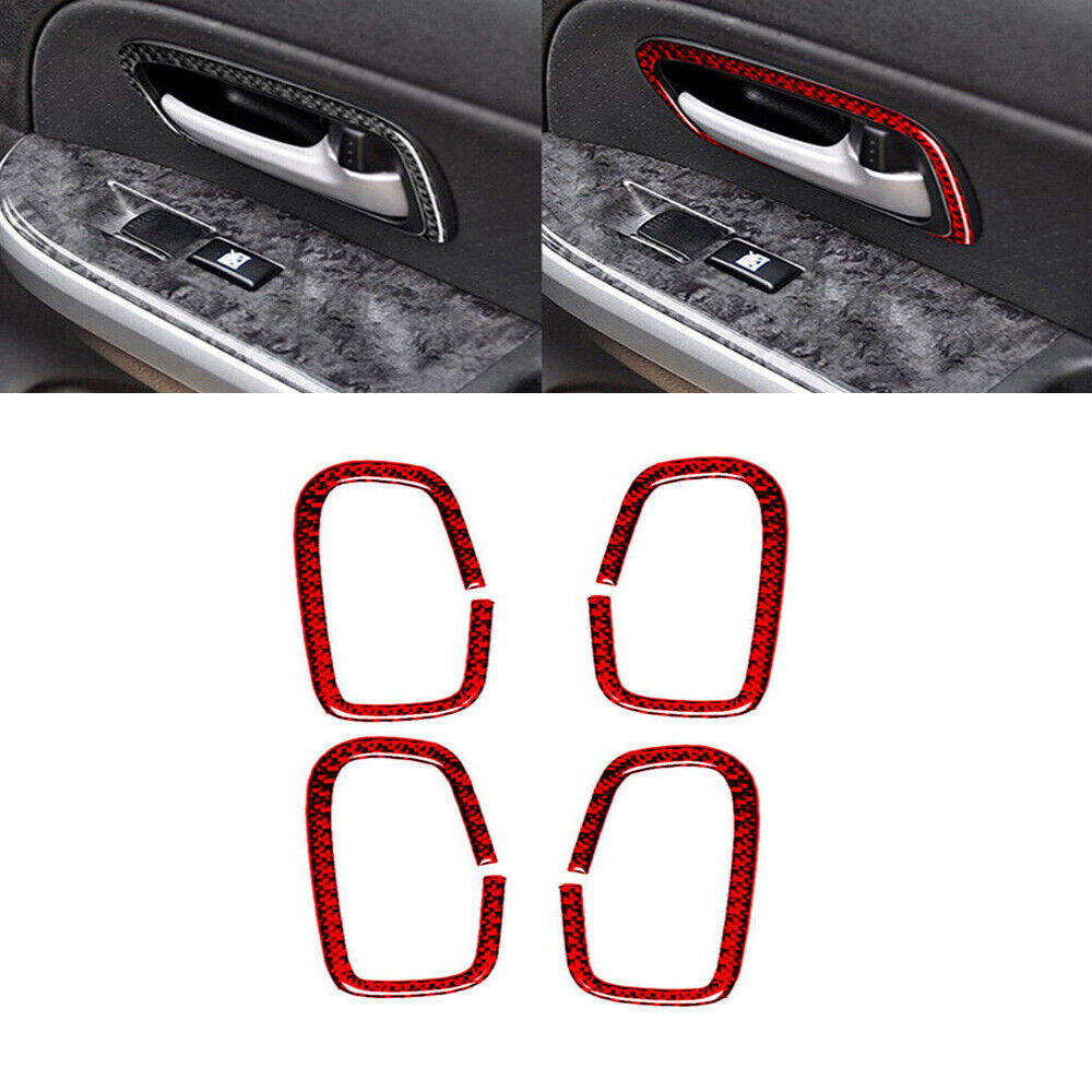 4Pcs Red Carbon Fiber Door Handle Panel Trim For Suzuki Grand Vitara 2006-2013