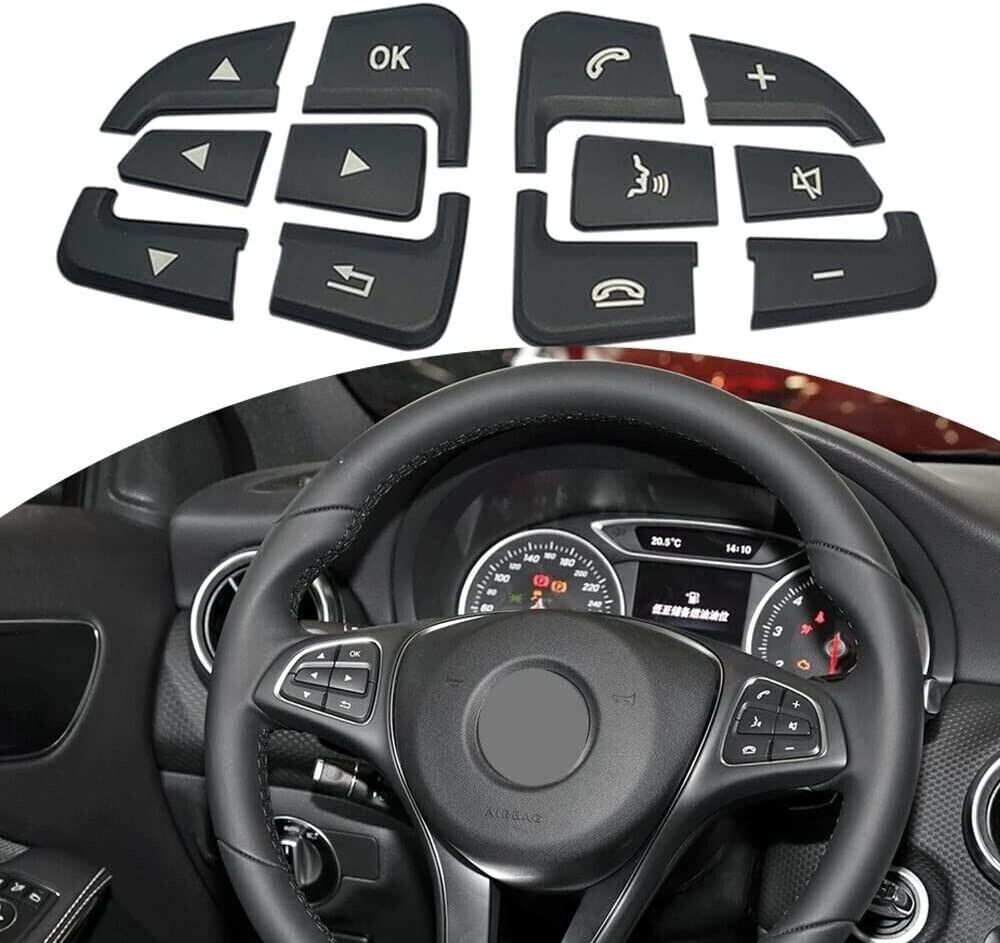 Black Steering Wheel Button Plastic Cover Fits 15-19 C117 W176 CLA250 CLA45 A45