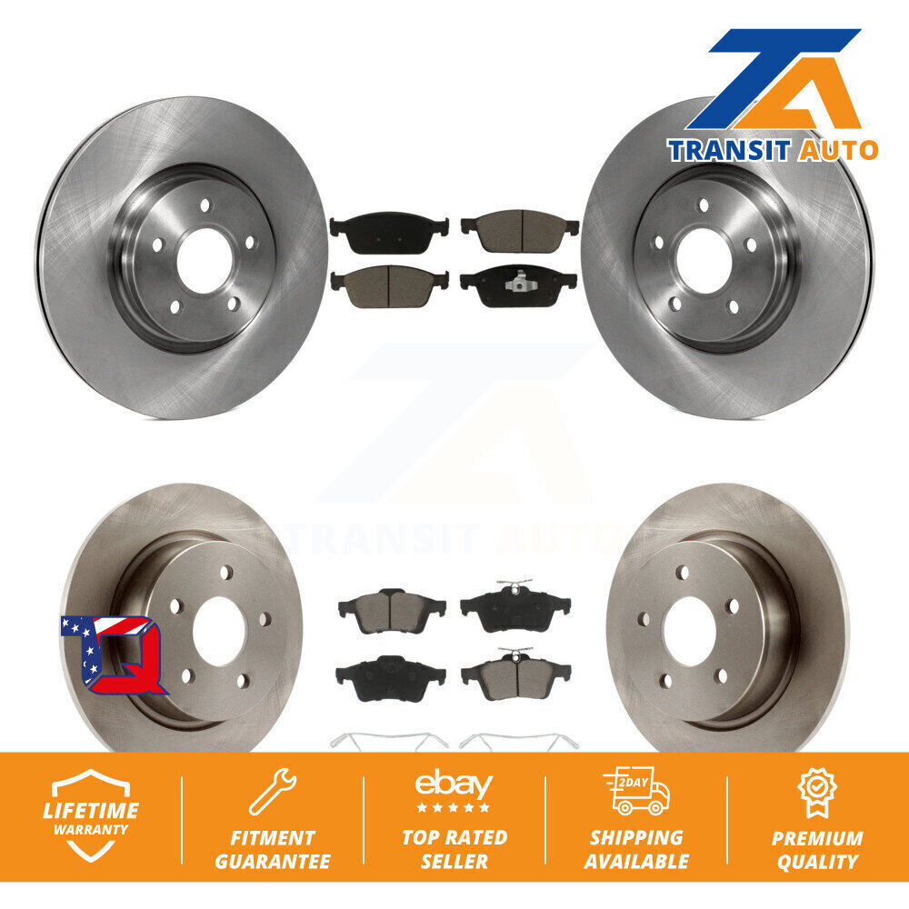 [Front+Rear] Disc Brake Rotors & Ceramic Pad Kit For Ford Escape Transit Connect