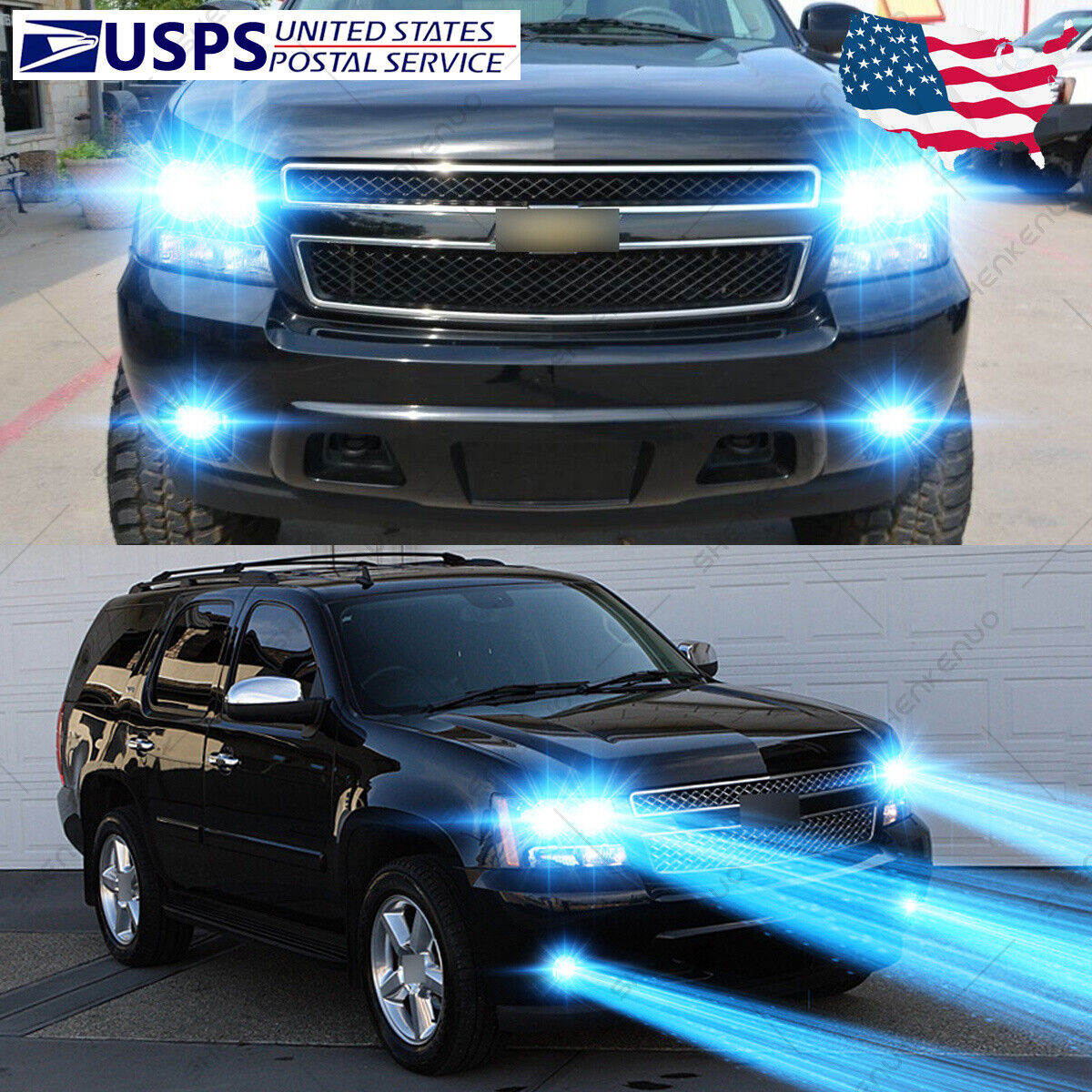 For Chevy Tahoe 2007-2015 6X 8000K Front LED Headlights + Fog Light Bulbs Kit GL