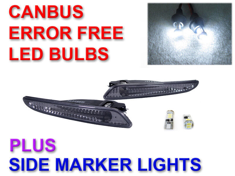 Smoke Bumper Side Marker+CanBus LED Bulbs For 2007-2009 Mercedes W211 E320/E350