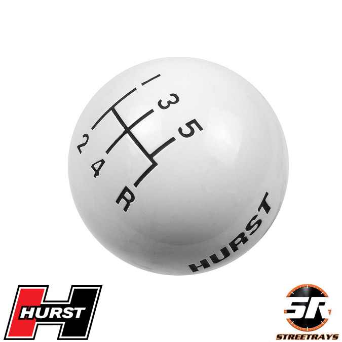 Hurst 1630025 White Shift Knob Fits 5 Speed Manual Shifters w/ 3/8-16 Threads