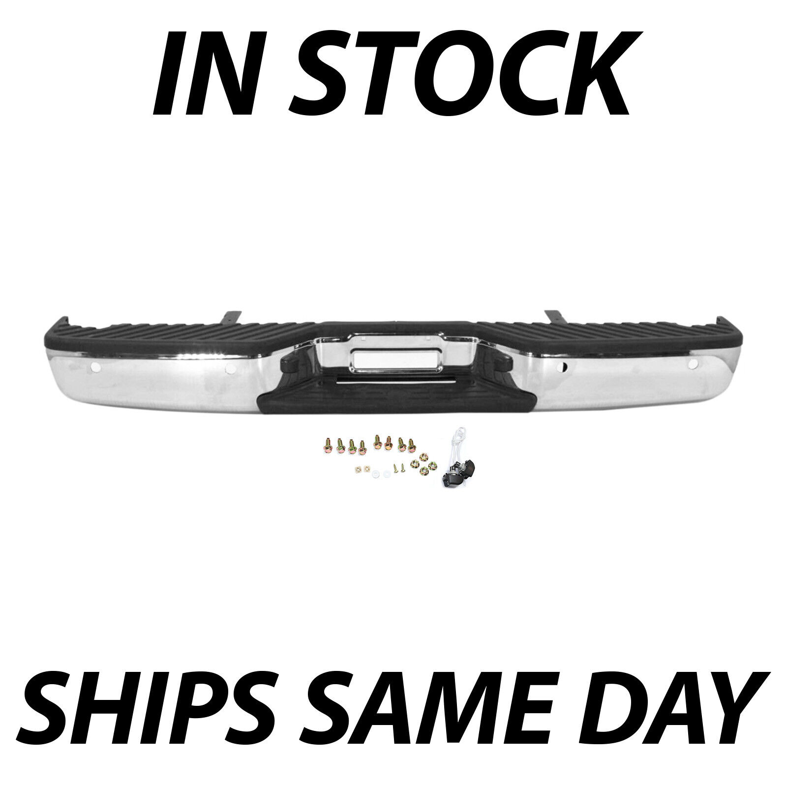 NEW Steel - Chrome Rear Step Bumper Assembly for 2004-2014 Nissan Titan W/ Park