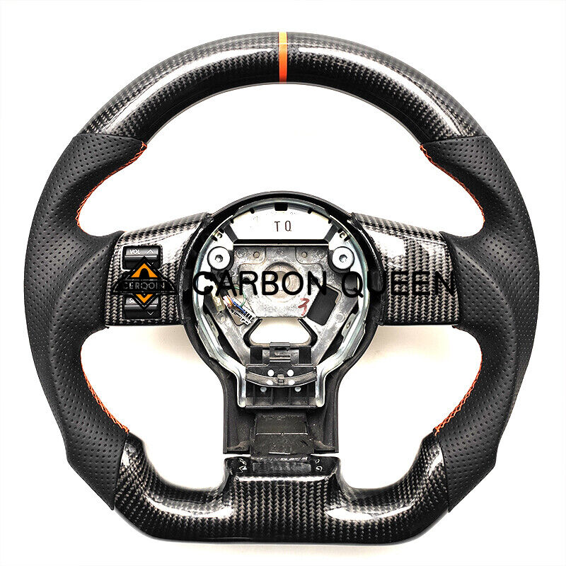 REAL CARBON FIBER Steering Wheel FOR NISSAN 350Z ORANGE LINE W/ BLACK LEATHER