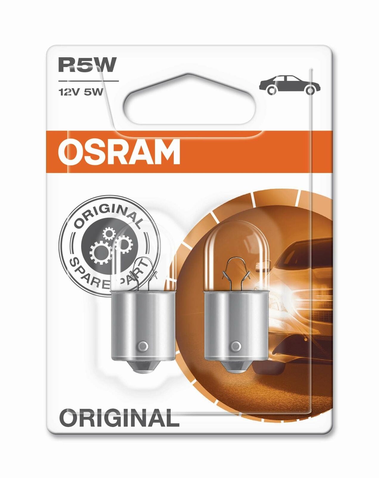 2 x Osram R5W Lamps 12V 5W BA15s 2pcs OSRAM Bulb Lamp Blister