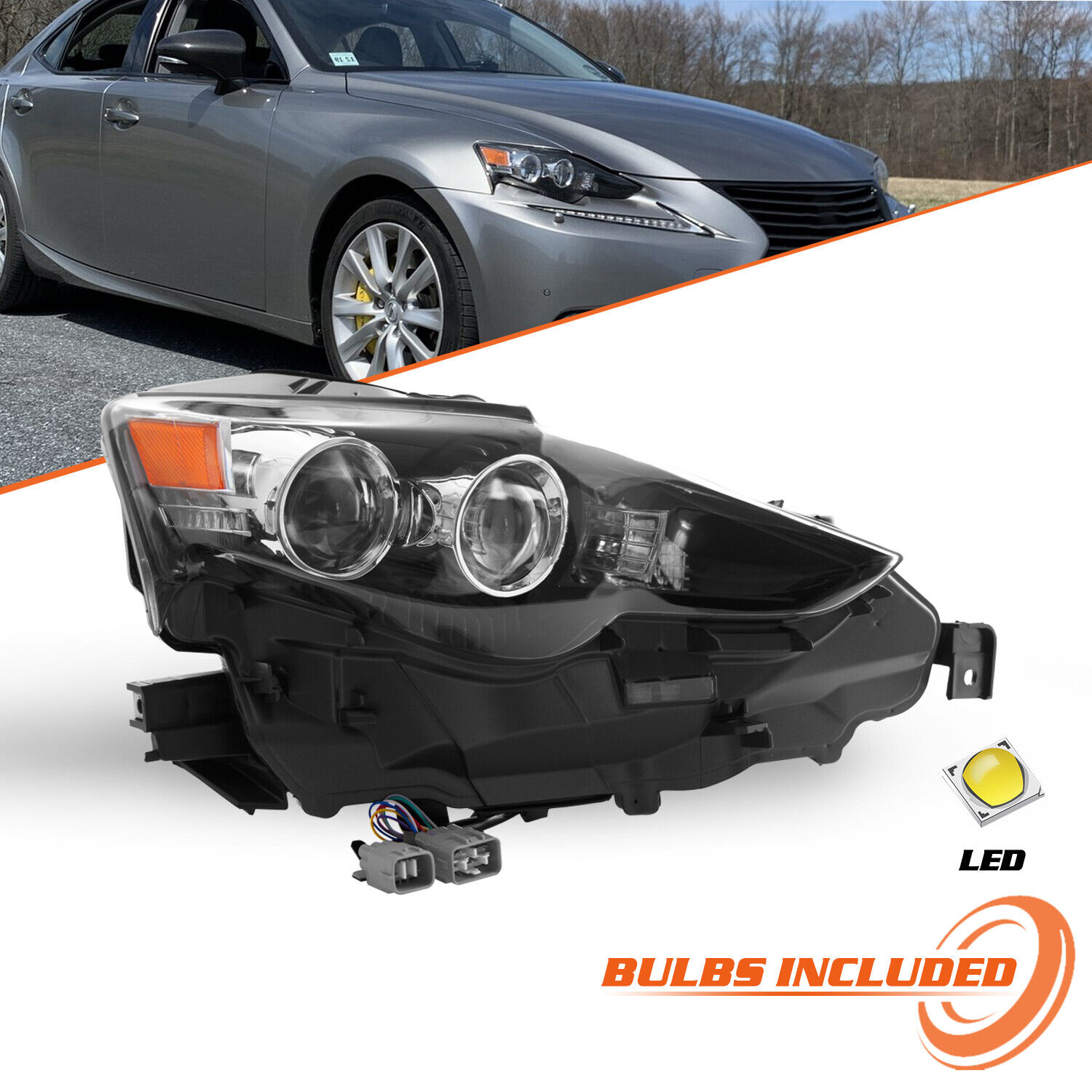 for 2014 2015 2016 Lexus IS250 IS200T IS300 IS350 Passenger Side LED Headlight 