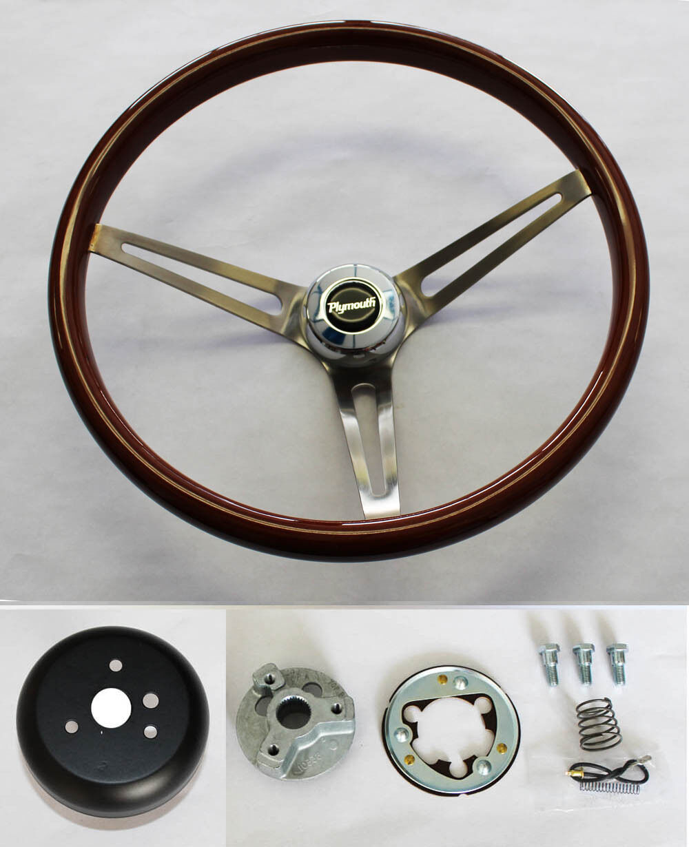1967 Road Runner Barracuda GTX Fury High Gloss Finish Wood Steering Wheel 15\