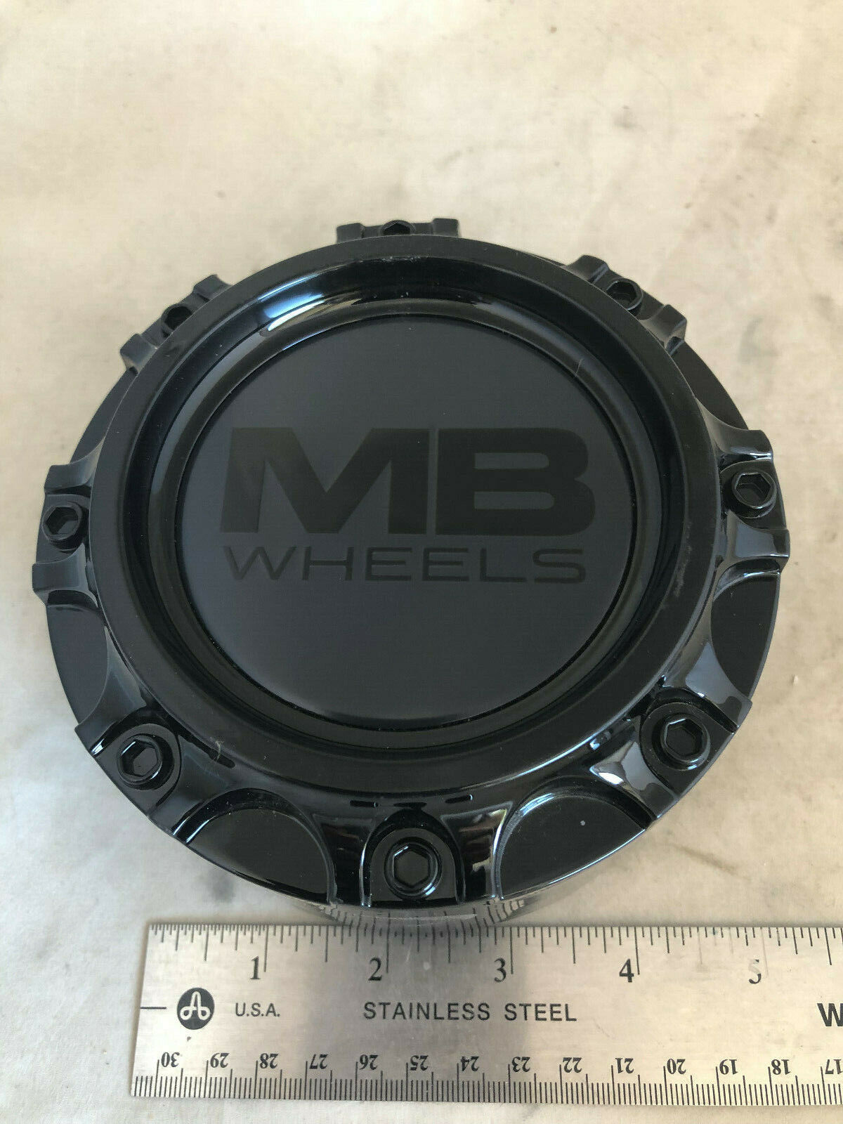 NEW MB Motoring Wheels Gloss Black Wheel Rim Hub Dust Cover Cap CAP5389 5389-B