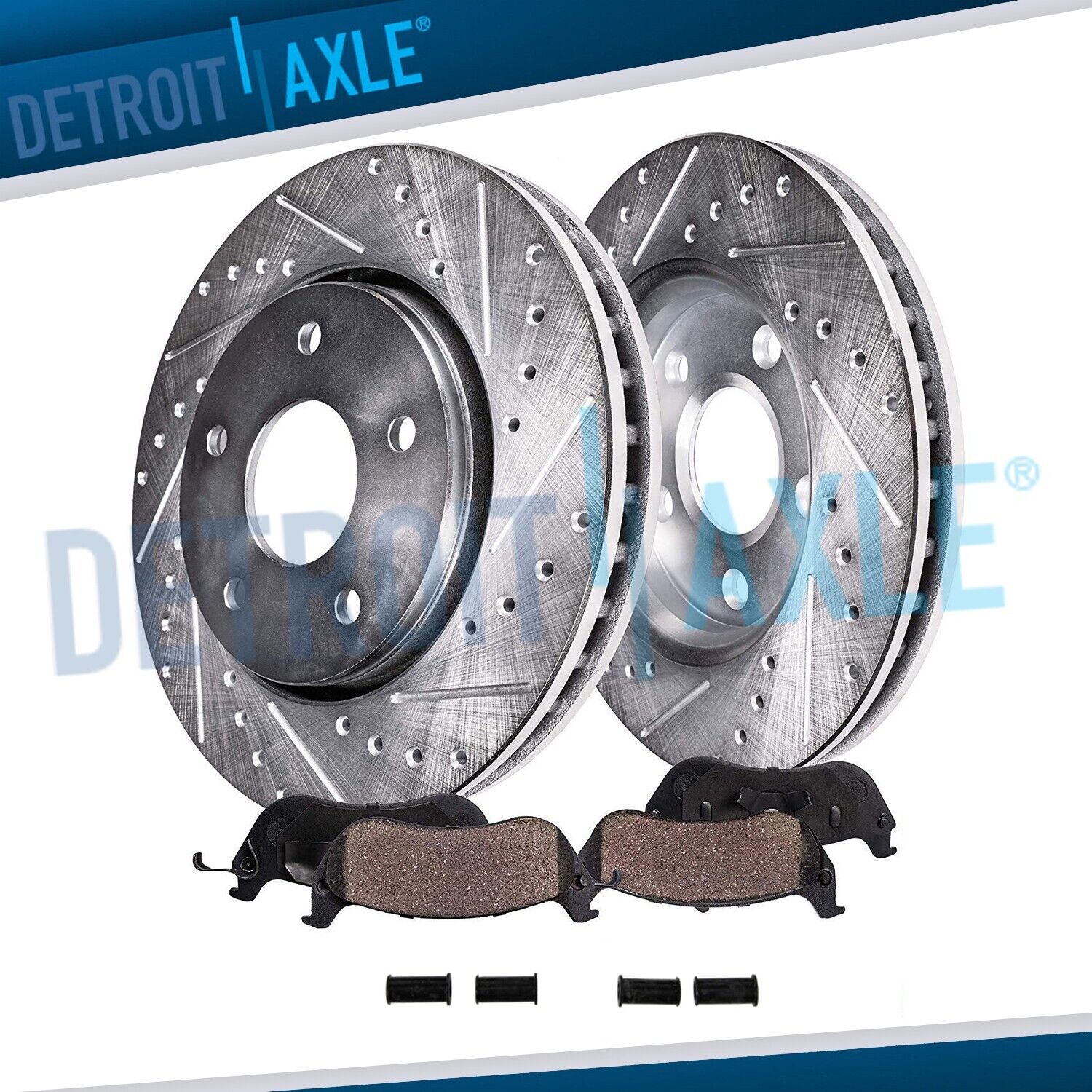 Front Drilled Slotted Rotors + Brake Pads for Buick Skylark Grand Am Sunfire