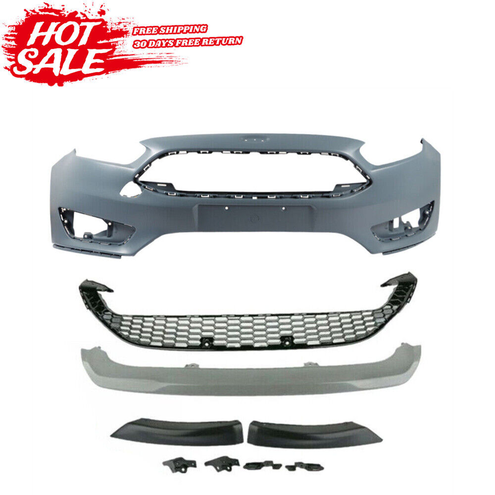 For 2015-2018 Ford Focus Front Lower Grille & Front Bumper Cover & Front Lips x3