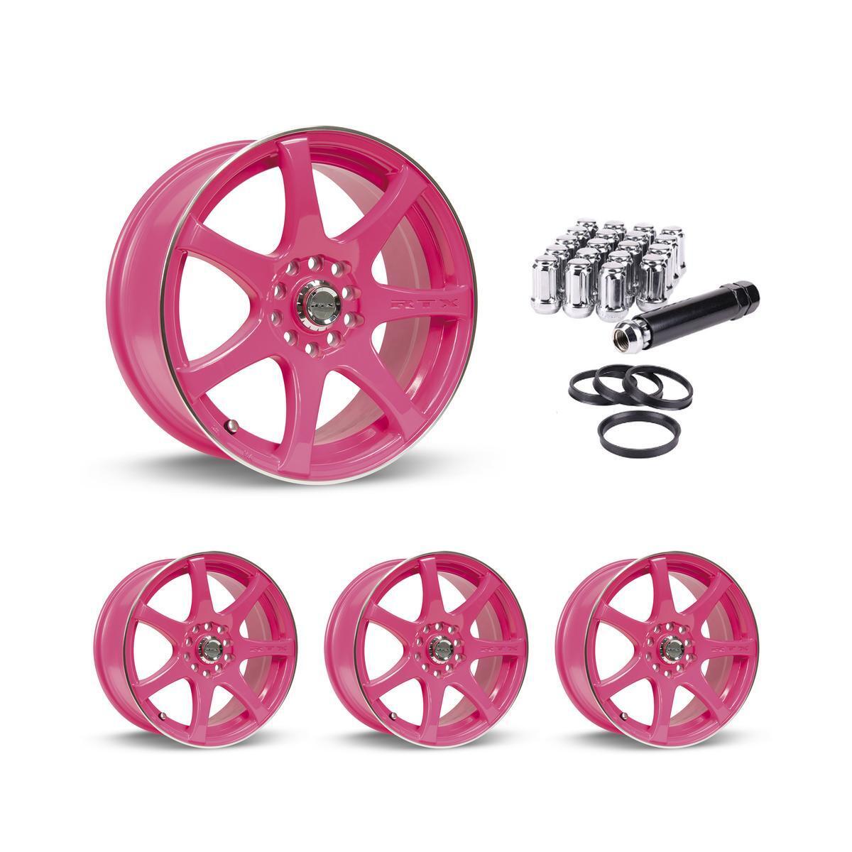 Wheel Rims Set with Chrome Lug Nuts Kit for 92-96 Mazda MX-3 P813994 15 inch