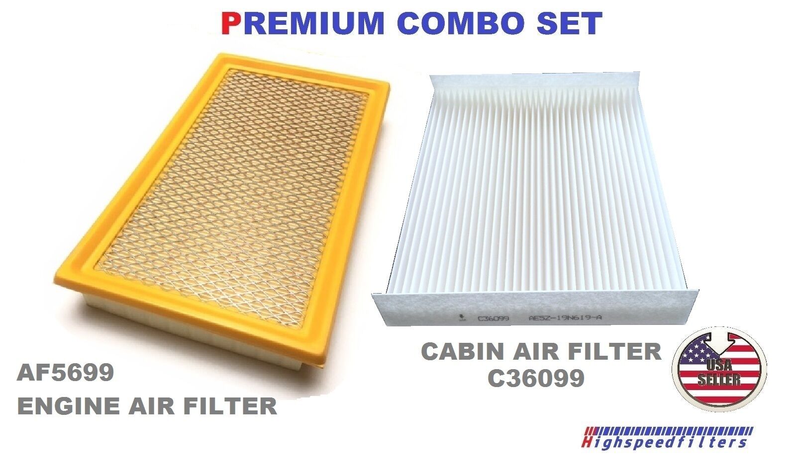 AF5699 C36099  Air Filter + Cabin Air Filter for 2010-12 LINCOLN MKZ FORD FUSION