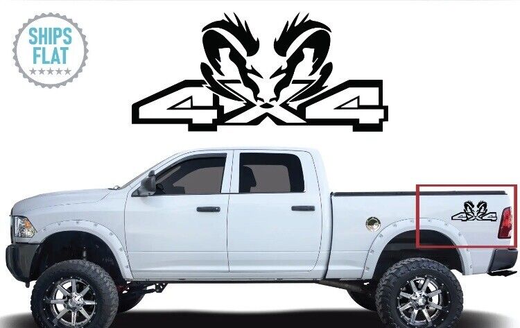 Replacement for RAM Trucks 4 x 4 Bedside Decals Set of (2) PAIR