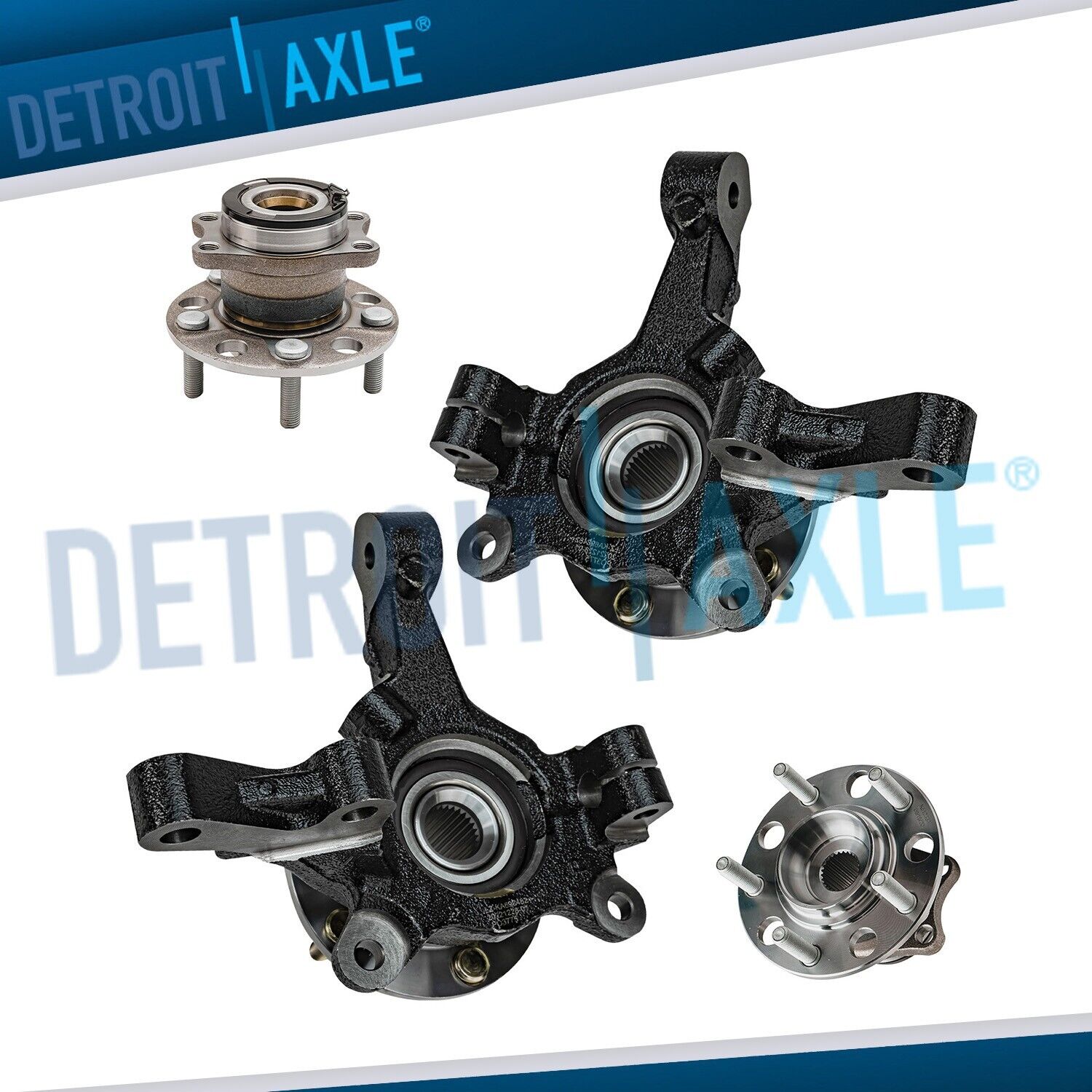 AWD Front Steering Knuckles Rear Wheel Bearing Hubs for 2007 2008 Dodge Caliber