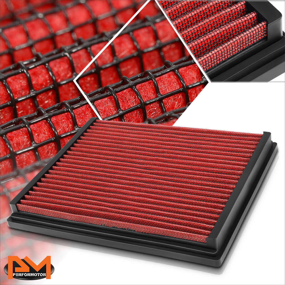 For 96-01 Audi A4 Quattro/98-04 A6 Reusable Multilayer Hi-Flow Air Filter Red