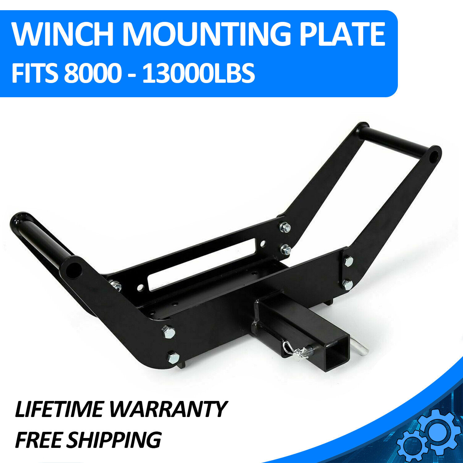 Foldable Winch Mounting Plate Cradle Mount For 2'' Hitch Receiver 4WD SUV Truck