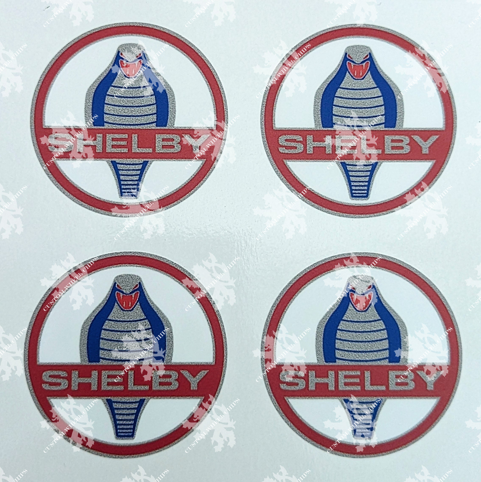 Ford Shelby Cobra White Wheel Rim Cap Logo Decal Emblem Sticker 2.20